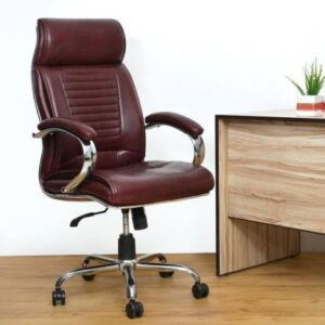Leatherette Office Chair Brown - WeftKart