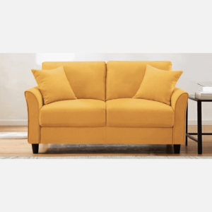 Plush Velvet 2 Seater Sofa Yellow - Vassio