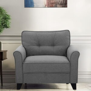 WeftKart Fabric 1 Seater Sofa in Elegant Grey
