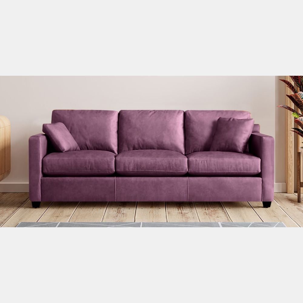 WeftKart Sunset Purple Leatherette 3 Seater Sofa