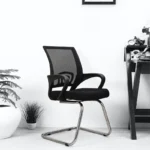 Cantilever Chair in Black Colour - WeftKart
