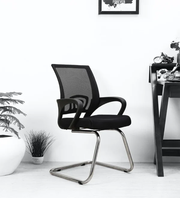 Cantilever Chair in Black Colour - WeftKart