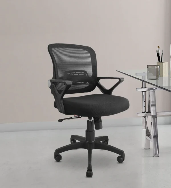 Tiny Office Chair In Black - WeftKart