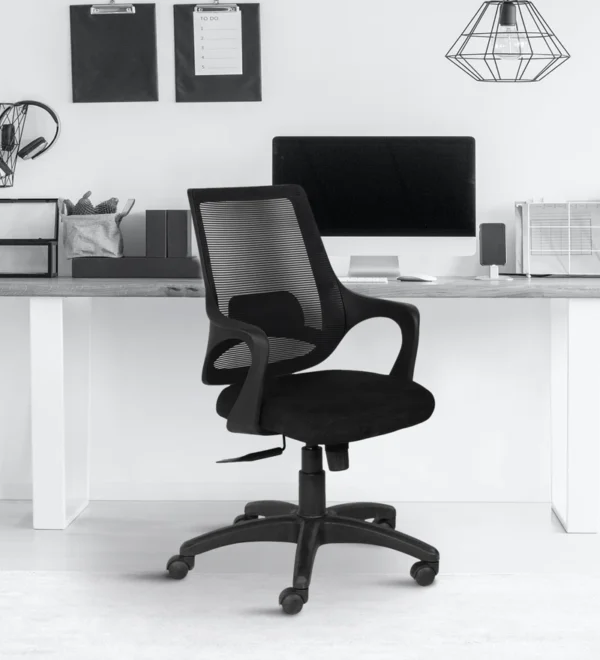 Mesh Fabric Chair Black MB51 - WeftKart