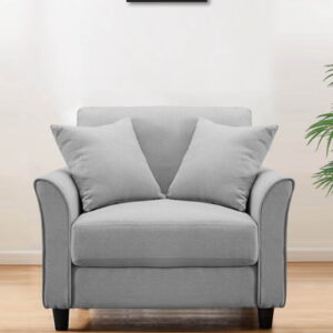 Plush Velvet 1 Seater Sofa Grey - Vassio