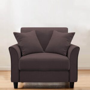 Plush Velvet 1 Seater Sofa Brown - Vassio