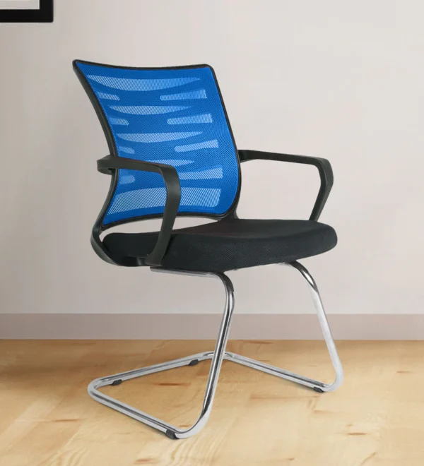 Cantilever Chair In Black And Blue - WeftKart