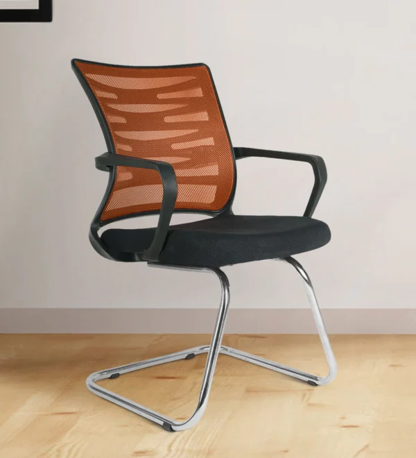Cantilever Chair In Black And Maroon - WeftKart