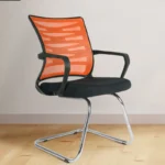 Cantilever Chair In Black And Orange - WeftKart