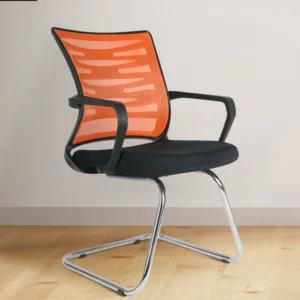 Cantilever Chair In Black And Orange - WeftKart