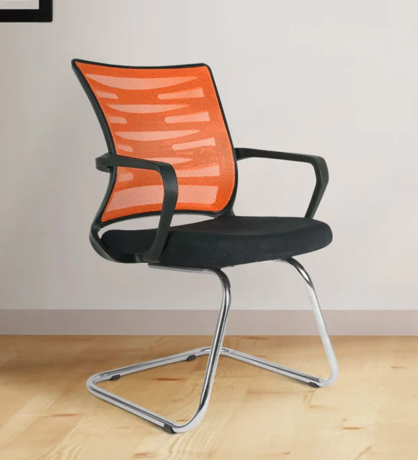 Cantilever Chair In Black And Orange - WeftKart