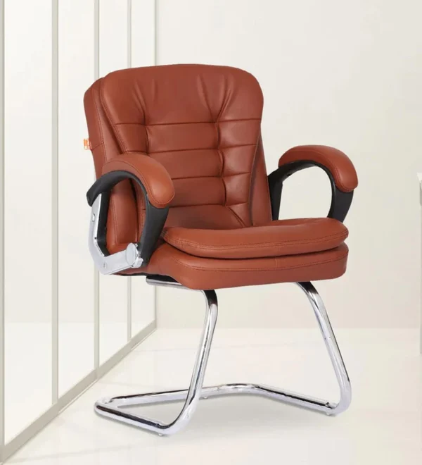 Cantilever Chair In Tan Colour - WeftKart