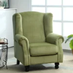 Velvet Fabric Sofa In Green - WeftKart