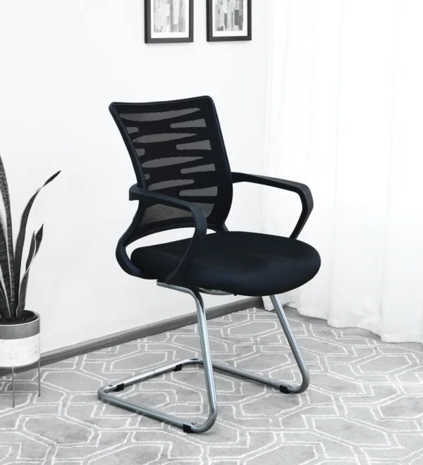 WeftKart Visitor Chair in Black Colour LB32FIXED