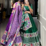 Crush Dola silk Lehenga Choli With A Gorgeous Design Of Bandhej Print And Patola Print Navaratri Lehengas - WeftKart