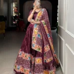 Crush Dola silk Lehenga Choli With A Gorgeous Design Of Bandhej Print And Patola Print Navaratri Lehengas - WeftKart