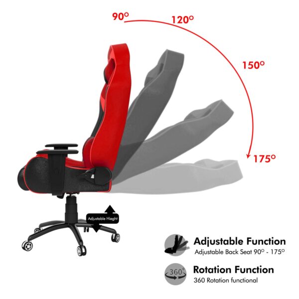 Weftkart Red Faux Leather Gaming Chair RGC-11