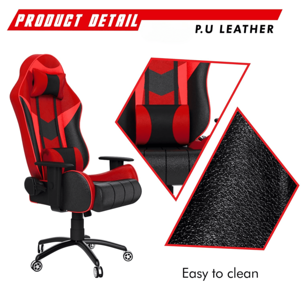Weftkart Red Faux Leather Gaming Chair RGC-11