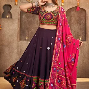 Embroidered With Mirror Work Navratri Chaniya Choli