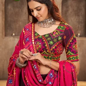 Embroidered With Mirror Work Navratri Chaniya Choli