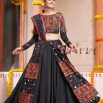 Fancy Chaniya Choli with Exclusive Black Embroidered Work