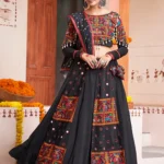 Fancy Chaniya Choli with Exclusive Black Embroidered Work