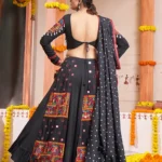 Fancy Chaniya Choli with Exclusive Black Embroidered Work