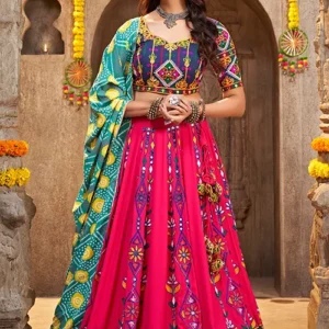 Deep Pink Exclusive Embroidered Work Navratri Chaniya Choli Collection