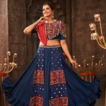 Blue Thread Embroidered Chaniya Choli For Indian Navratri Special Collection
