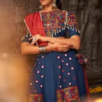 Blue Thread Embroidered Chaniya Choli For Indian Navratri Special Collection