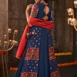 Blue Thread Embroidered Chaniya Choli For Indian Navratri Special Collection