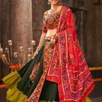Green Color Embroidered Ethnic Traditional Navratri Chaniya Choli