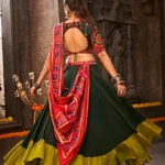 Green Color Embroidered Ethnic Traditional Navratri Chaniya Choli