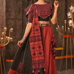 Orange Mirror Work Navratri Chaniya Choli
