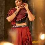 Orange Mirror Work Navratri Chaniya Choli