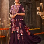 Purple Thread Embroidered Designer Traditonal Navratri Collection