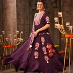 Purple Thread Embroidered Designer Traditonal Navratri Collection