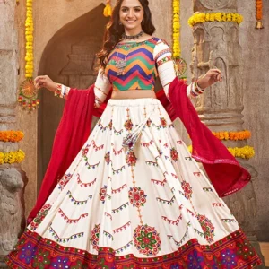 Pearl White Embroidered Navratri Special Chaniya Choli Collection