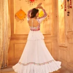 Gujarati White Navratri Lehenga Choli Set