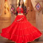 Gujarati Red Navratri Lehenga Choli Set