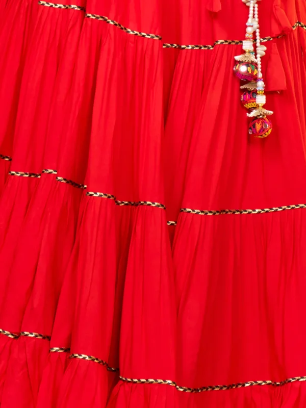 Gujarati Red Navratri Lehenga Choli Set