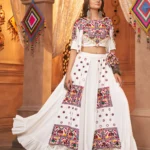 Gujarati White Navratri Lehenga Choli
