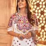 Gujarati White Navratri Lehenga Choli