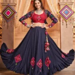 Gujarati Blue Navratri Lehenga Choli Set