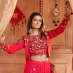 Gujarati Pink Navratri Lehenga Choli Set