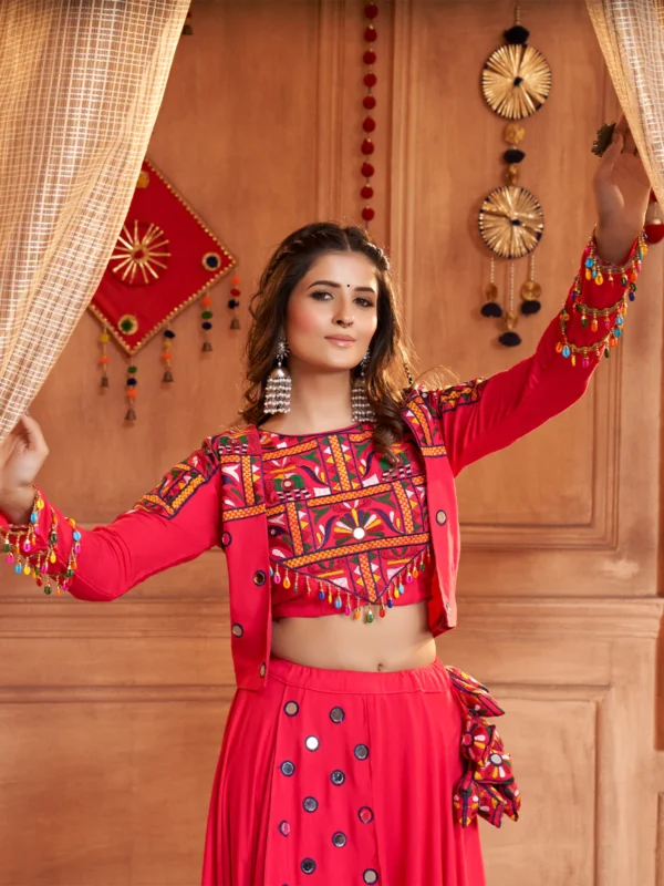 Gujarati Pink Navratri Lehenga Choli Set
