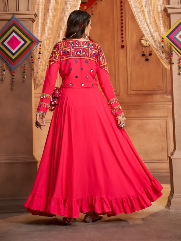 Gujarati Pink Navratri Lehenga Choli Set