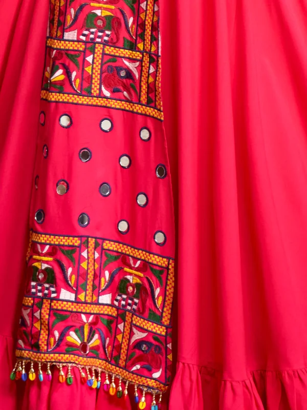 Gujarati Pink Navratri Lehenga Choli Set