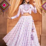 Gujarati Purple Navratri Lehenga Choli Set