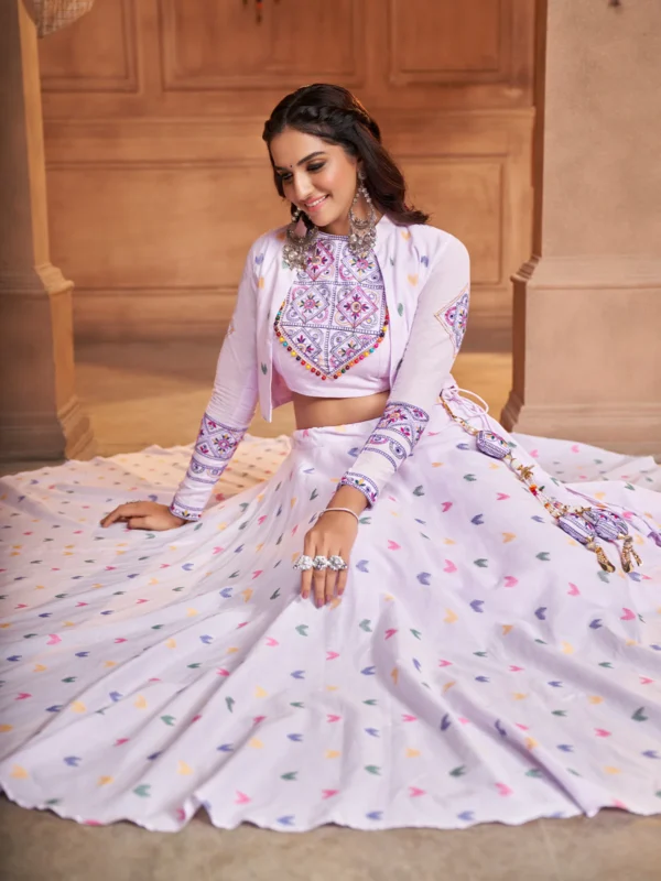 Gujarati Purple Navratri Lehenga Choli Set